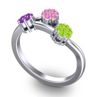 Simple Floral Pave Padmadi Ring