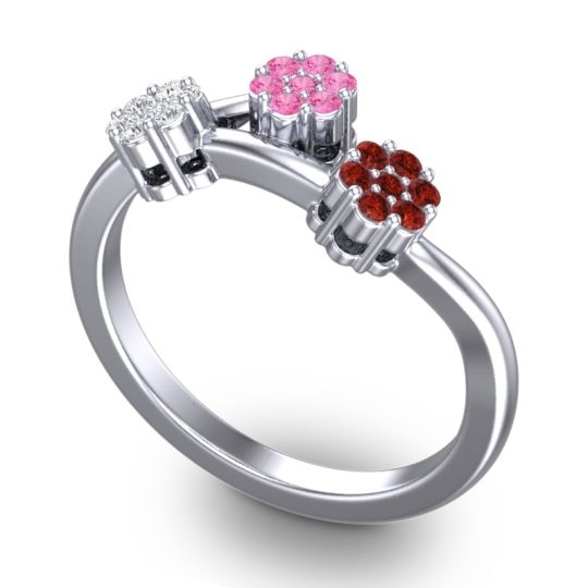 Simple Floral Pave Padmadi Ring