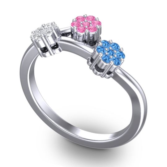 Simple Floral Pave Padmadi Ring