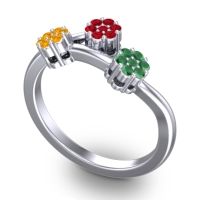 Simple Floral Pave Padmadi Ring