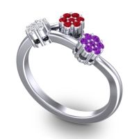 Simple Floral Pave Padmadi Ring