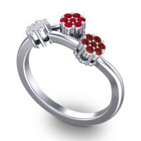 Simple Floral Pave Padmadi Ring