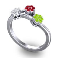 Simple Floral Pave Padmadi Ring