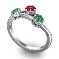 Simple Floral Pave Padmadi Ring