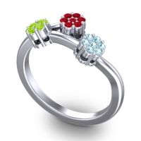 Simple Floral Pave Padmadi Ring