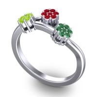 Simple Floral Pave Padmadi Ring