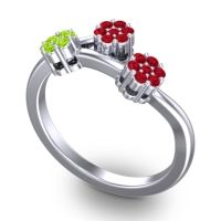 Simple Floral Pave Padmadi Ring