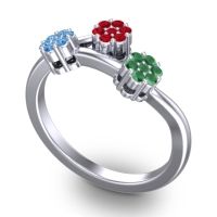 Simple Floral Pave Padmadi Ring