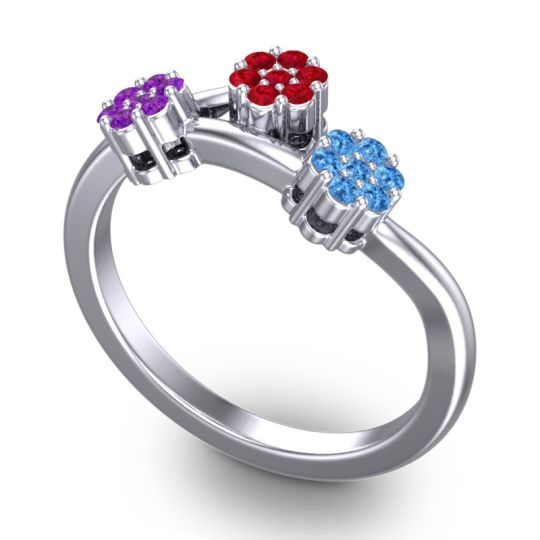 Simple Floral Pave Padmadi Ring