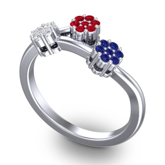 Simple Floral Pave Padmadi Ring