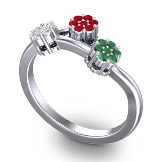 Simple Floral Pave Padmadi Ring