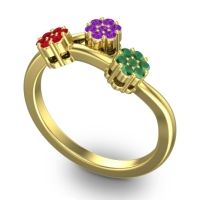 Simple Floral Pave Padmadi Ring