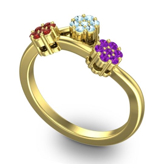 Simple Floral Pave Padmadi Ring