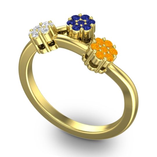 Simple Floral Pave Padmadi Ring