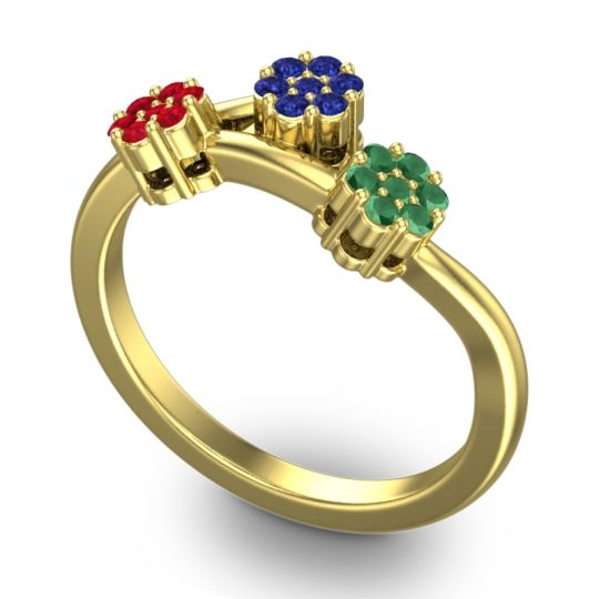 Simple Floral Pave Padmadi Ring