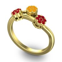 Simple Floral Pave Padmadi Ring