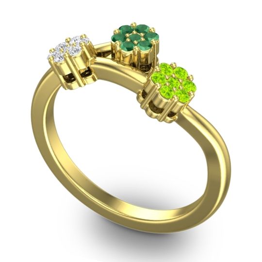 Simple Floral Pave Padmadi Ring