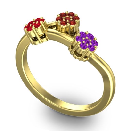 Simple Floral Pave Padmadi Ring