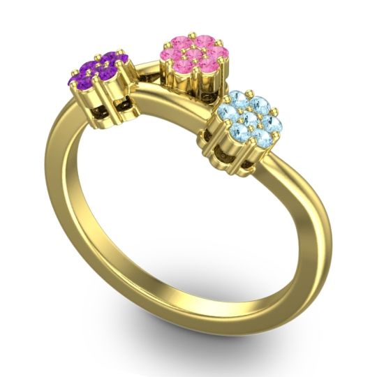 Simple Floral Pave Padmadi Ring