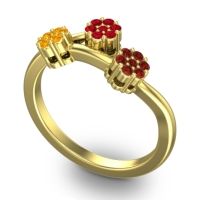 Simple Floral Pave Padmadi Ring