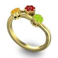 Simple Floral Pave Padmadi Ring