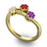 Simple Floral Pave Padmadi Ring