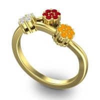 Simple Floral Pave Padmadi Ring