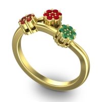 Simple Floral Pave Padmadi Ring