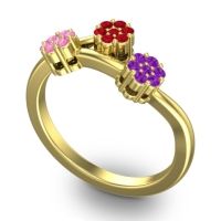 Simple Floral Pave Padmadi Ring