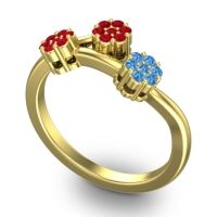 Simple Floral Pave Padmadi Ring