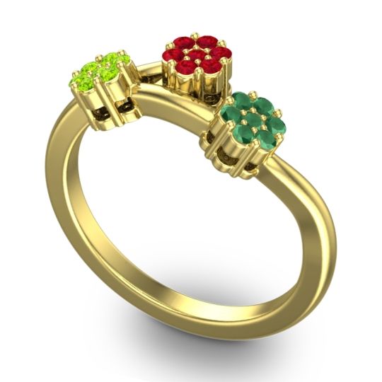 Simple Floral Pave Padmadi Ring