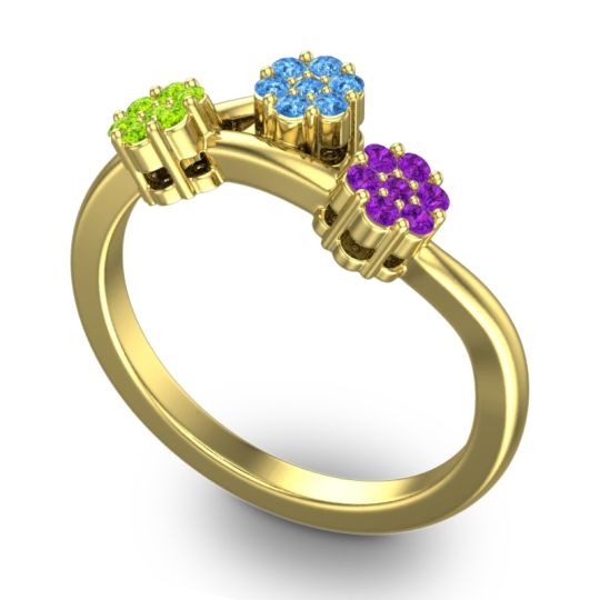 Simple Floral Pave Padmadi Ring