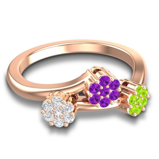 Simple Floral Pave Padmadi Ring