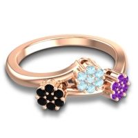 Simple Floral Pave Padmadi Ring
