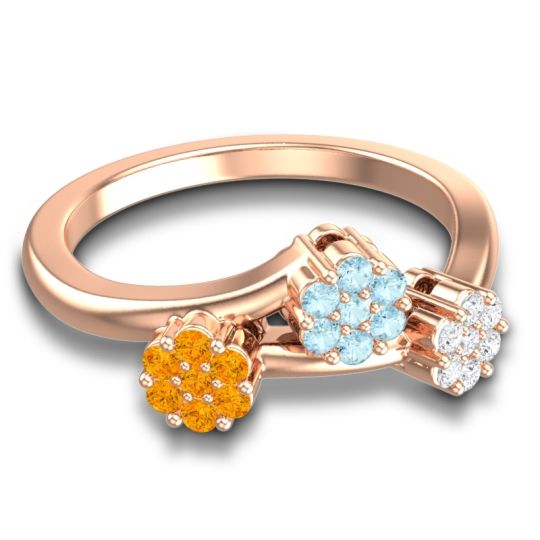 Simple Floral Pave Padmadi Ring