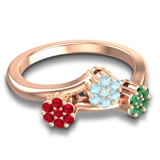 Simple Floral Pave Padmadi Ring