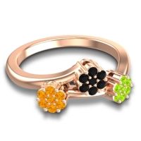 Simple Floral Pave Padmadi Ring