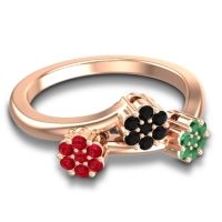 Simple Floral Pave Padmadi Ring
