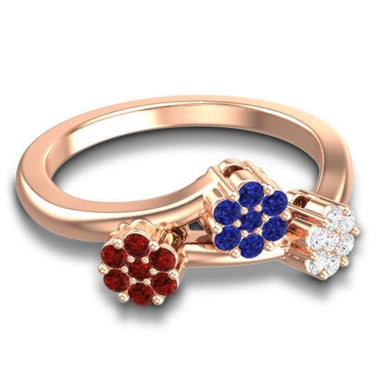 Simple Floral Pave Padmadi Ring