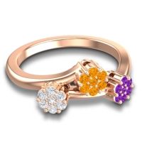 Simple Floral Pave Padmadi Ring