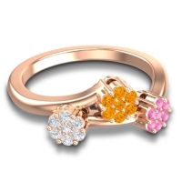 Simple Floral Pave Padmadi Ring