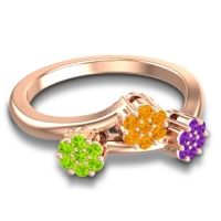 Simple Floral Pave Padmadi Ring