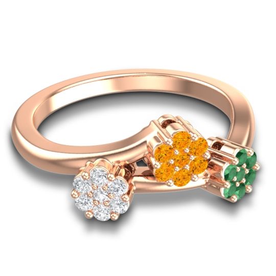 Simple Floral Pave Padmadi Ring