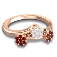 Simple Floral Pave Padmadi Ring