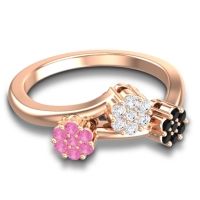 Simple Floral Pave Padmadi Ring