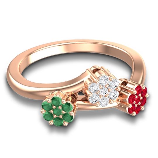 Simple Floral Pave Padmadi Ring