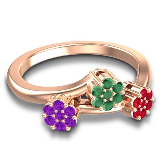 Simple Floral Pave Padmadi Ring