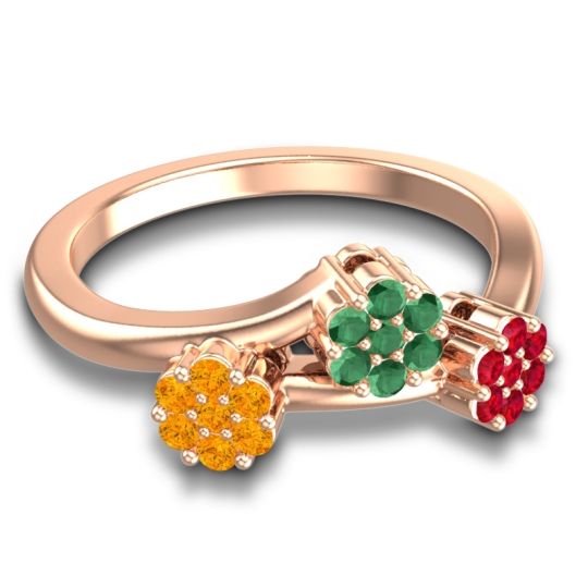 Simple Floral Pave Padmadi Ring