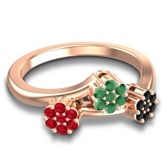 Simple Floral Pave Padmadi Ring