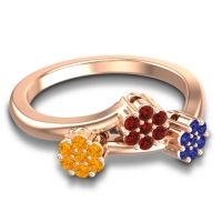 Simple Floral Pave Padmadi Ring